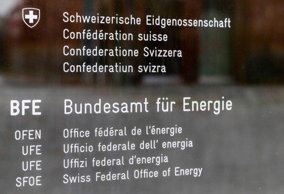 Name plate of the Swiss Federal Office of Energy, SFOE
